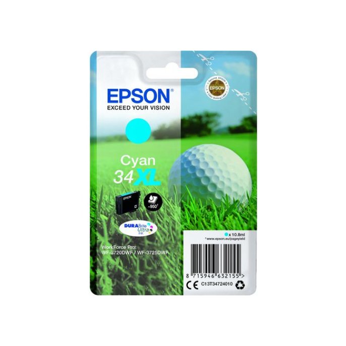 Epson 34XL Inktcartridge Cyaan