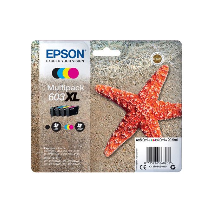 Epson 603XL Inktcartridge Multipack Zwart en kleur (pak 4 stuks)