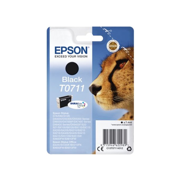 Epson T0711 DURABrite Ultra Inktcartridge Zwart