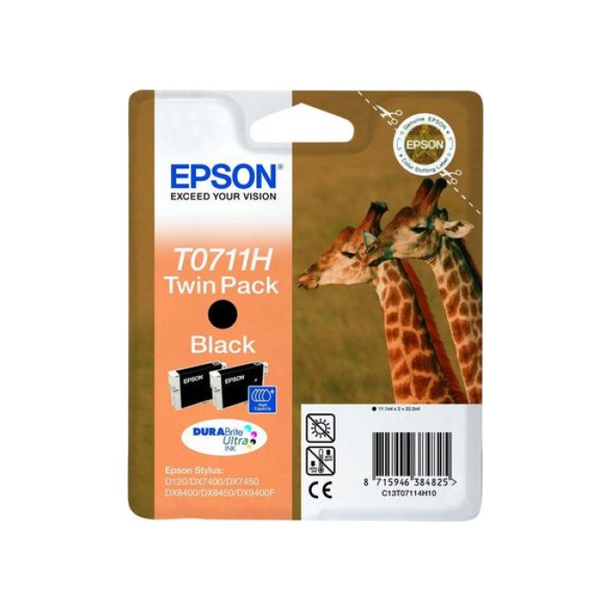 Epson T0711 Inktcartridge Dual Pack Zwart (pak 2 stuks)