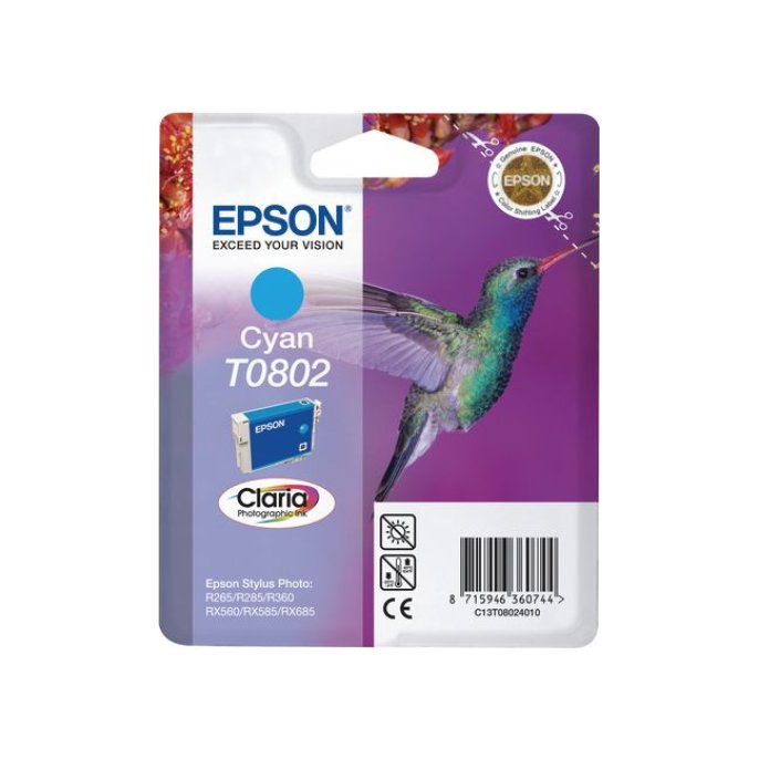 Epson T0802 Inktcartridge Cyaan