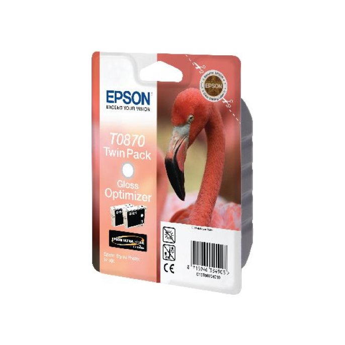 Epson T0870 Gloss Optimizer Inktcartridge Dual Pack (pak 2 stuks)