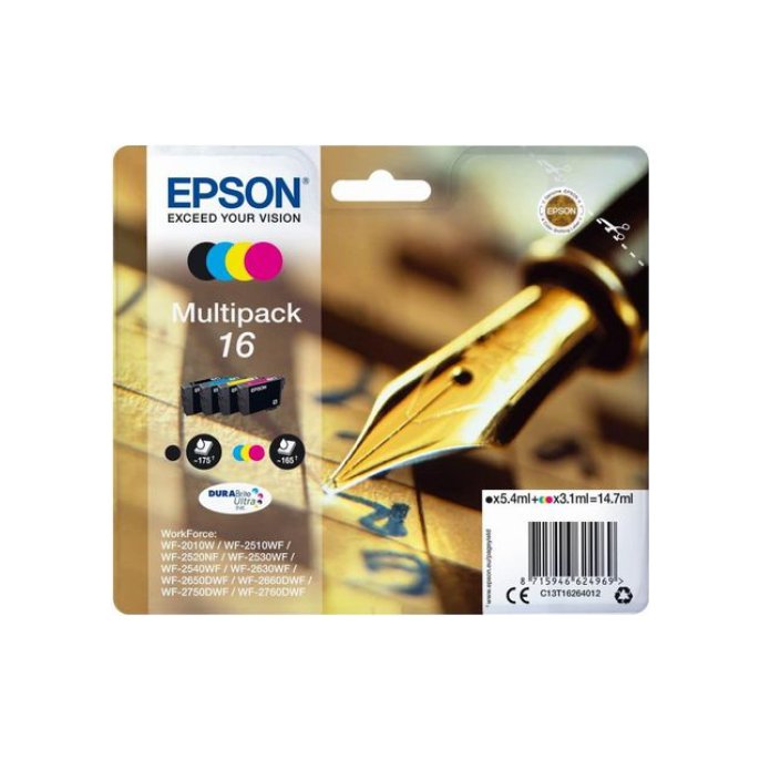 Epson T16264012 Inktcartridge Multipack Zwart en kleur (pak 4 stuks)