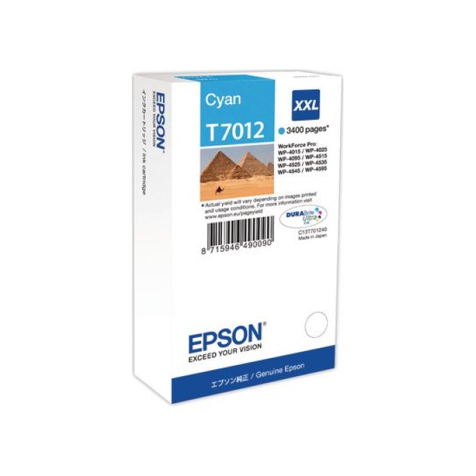 Epson T7012 Inktcartridge Hoog Capaciteit Cyaan