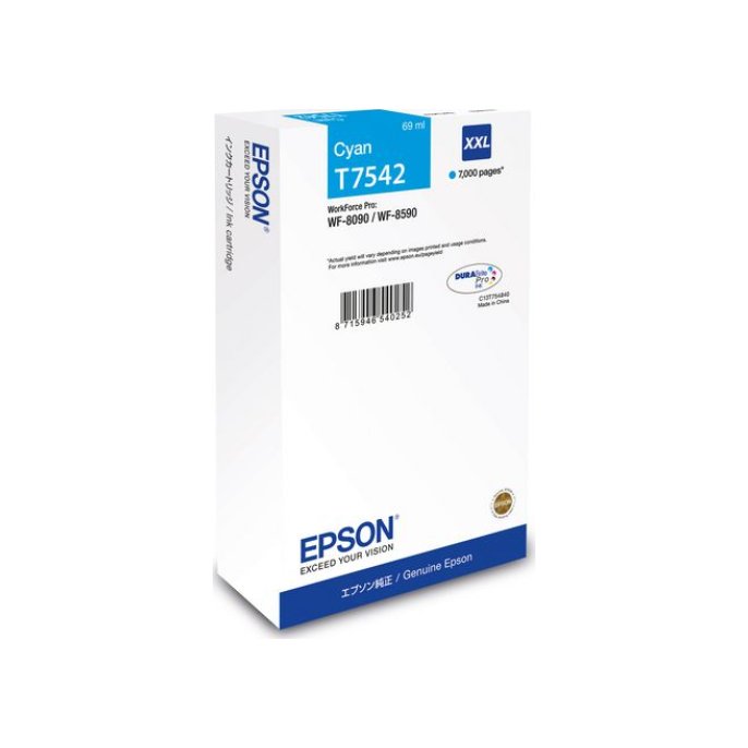 Epson T7542 Inktcartridge Cyaan