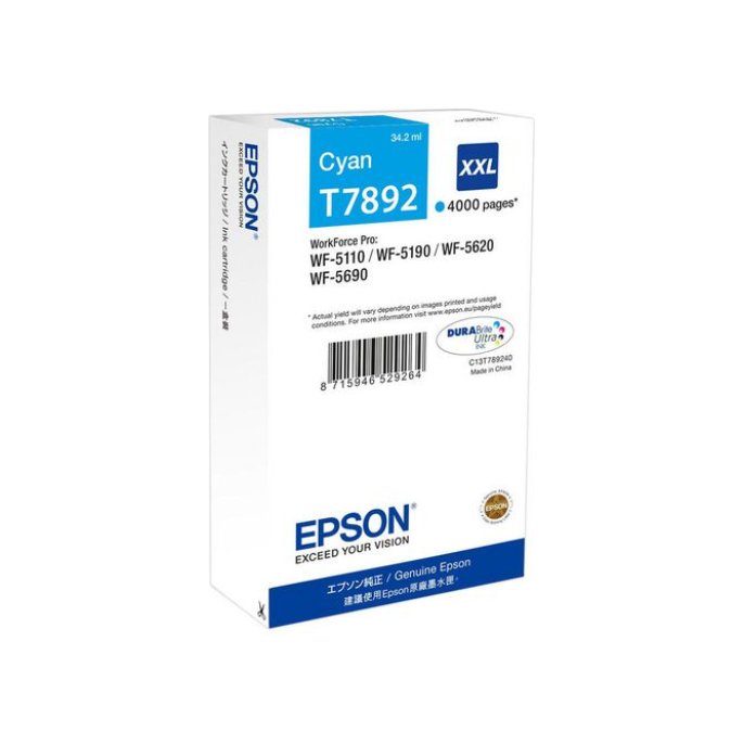 Epson T7892 Inktcartridge Hoog Capaciteit Cyaan