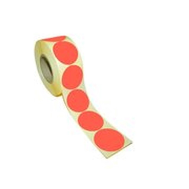 Etiket rond 35mm rood neon/rl 500