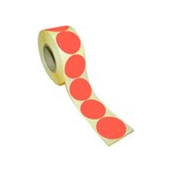 Etiket rond 35mm rood neon/rl 500