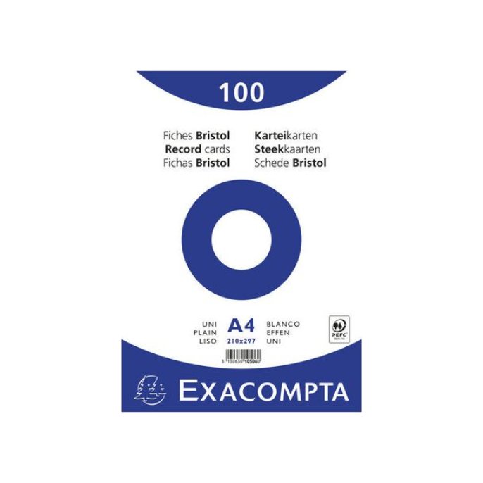 Exacompta Systeemkaart A4 wit (pak 100 stuks)