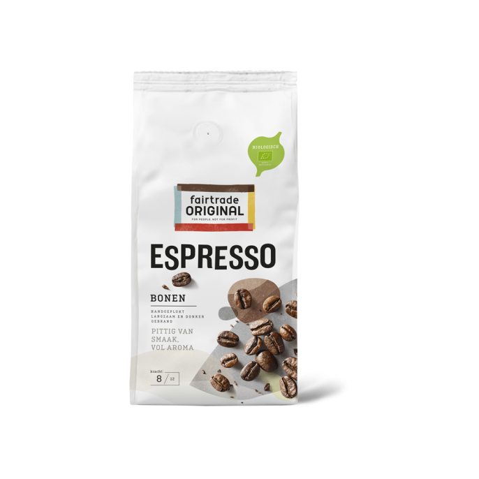 FAIR TRADE ORIGINAL Espresso Biologische Koffiebonen (doos 4 x 1000 gram)