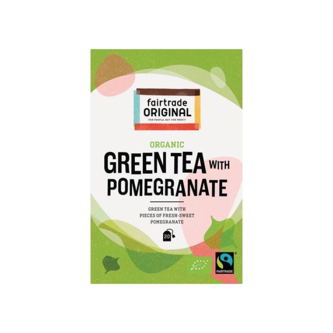 FAIR TRADE ORIGINAL Organic Thee Green Tea Pomegranate (doos 6 x 20 stuks)