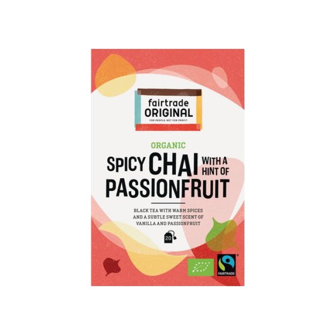 FAIR TRADE ORIGINAL Organic Thee Spicy Chai With Passionfruit (doos 6 x 20 stuks)