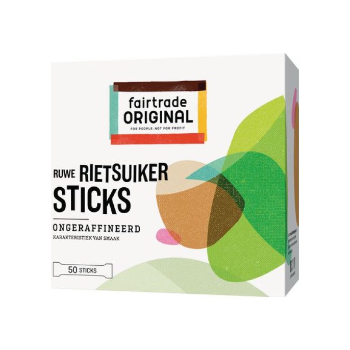 FAIR TRADE ORIGINAL Suikersticks Rietsuiker (pak 600 stuks)