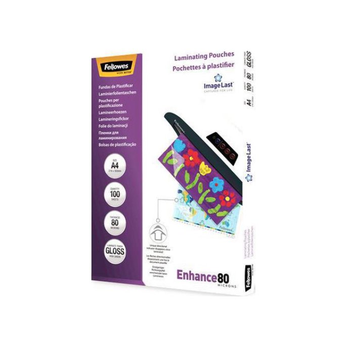 FELLOWES Lamineerhoes A4 216 x 303 mm 2 x 80 micron Glanzend (doos 100 stuks)