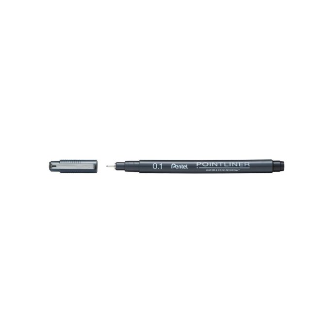 Fineliner Pentel S20P 0.1mm zw (12 stuks)