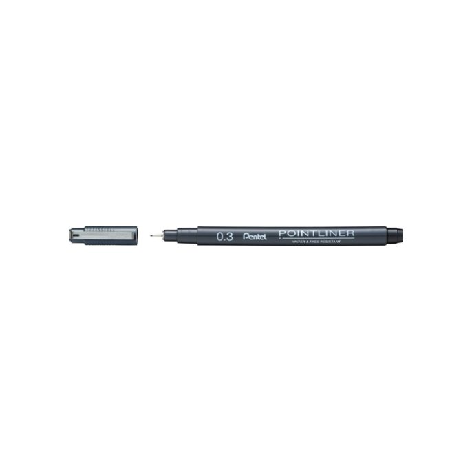 Fineliner Pentel S20P 0.3mm zw (12 stuks)