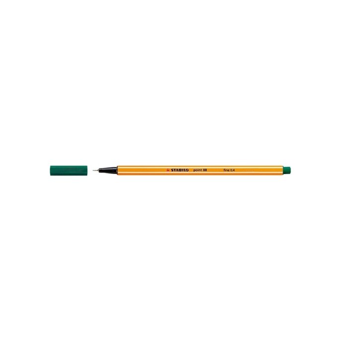 Fineliner Stabilo point 88 dennengr (10 stuks)