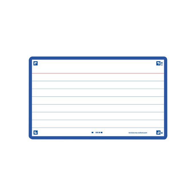 Flashcard OXFORD A7 lijn blauw/pk80