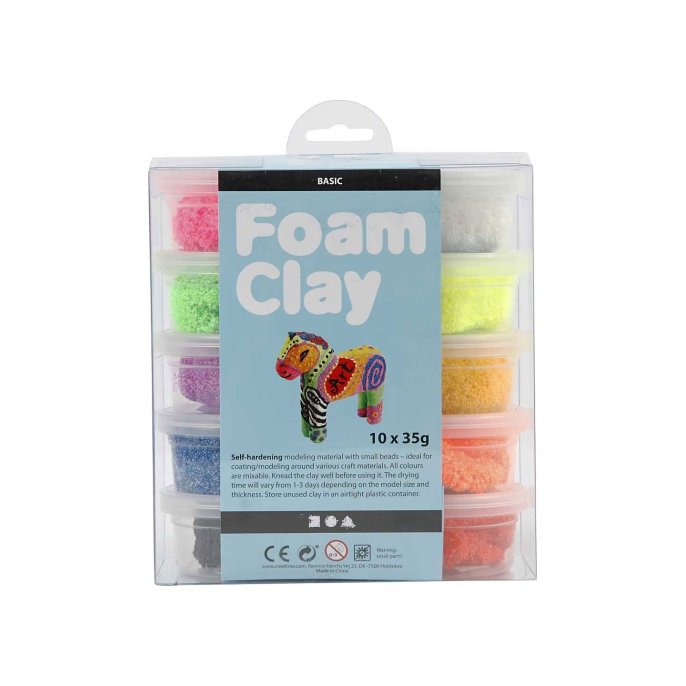 Foam Clay Boetseermateriaal FC assorti/pk10x35g (pak 10 stuks)