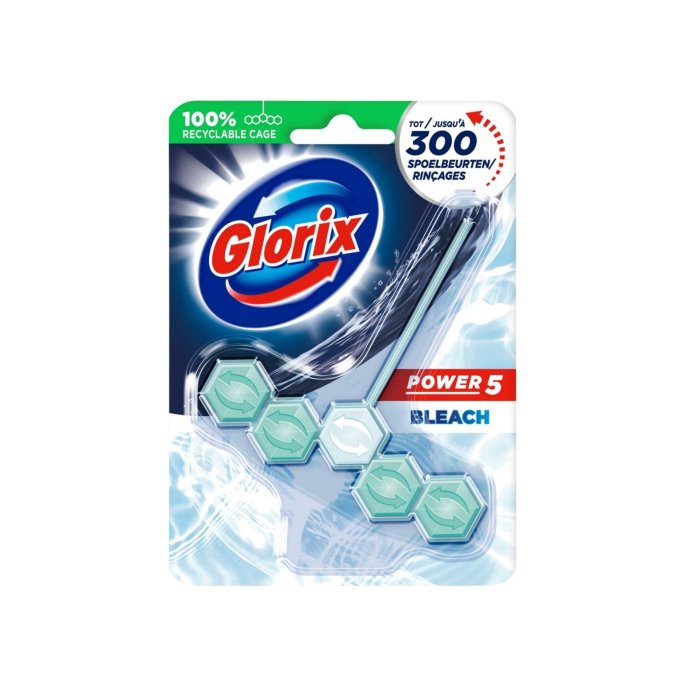 GLROIX Toiletblok Power 5+ bleek