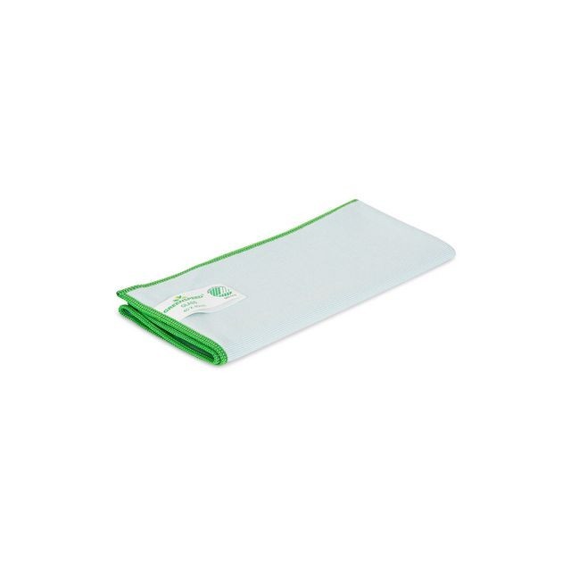 GREENSPEED Microvezeldoek Glas. 40 x 40 cm. Wit met Groen (pak 10 stuks)