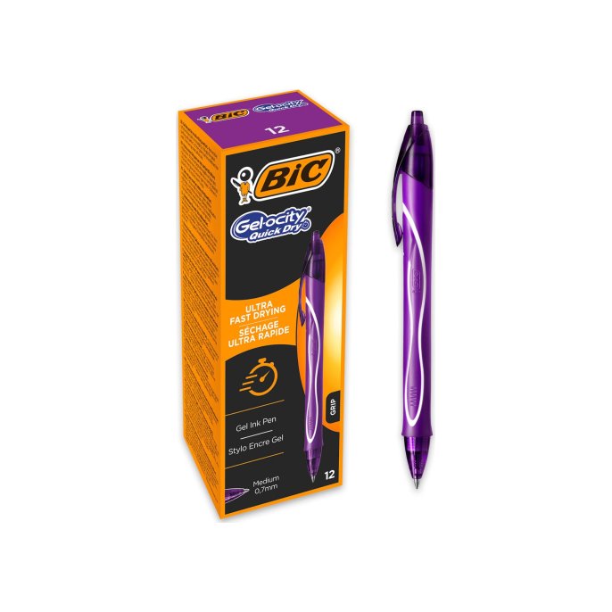 Gelpen Bic Gelocity Quik Dry paars/ds12