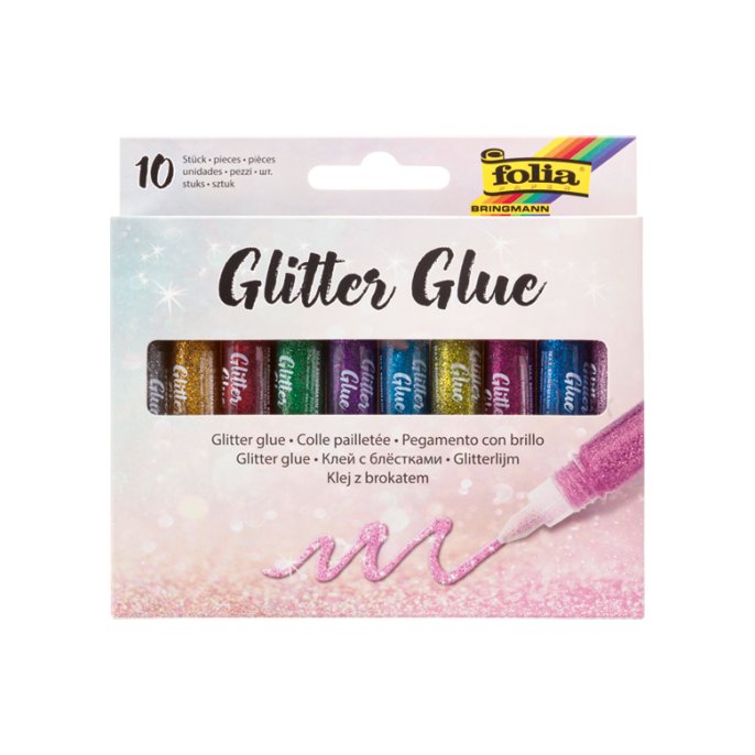 Glitterlijm Folia assorti (10 stuks)