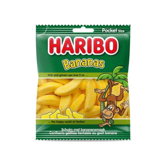 HARIBO Bananen Snoep (doos 28 x 70 gram)