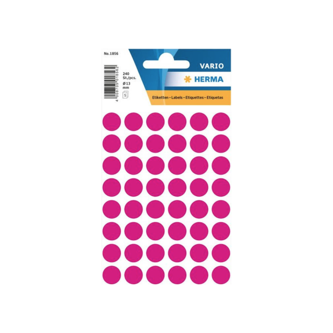 HERMA 1856 Etiket 12mm rond roze (2400 stuks)