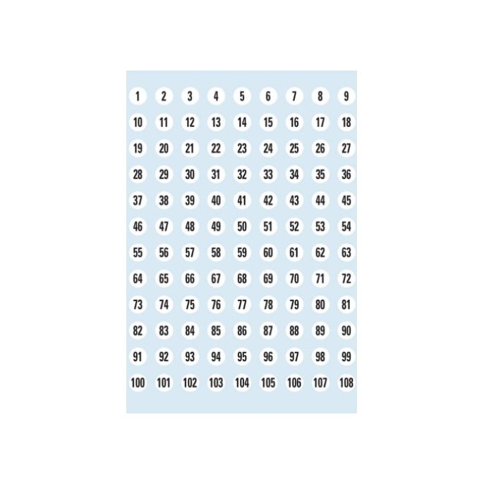 HERMA Decoratiesticker nummers 1-540 8mm pak 10 stuks (pak 5 vel)