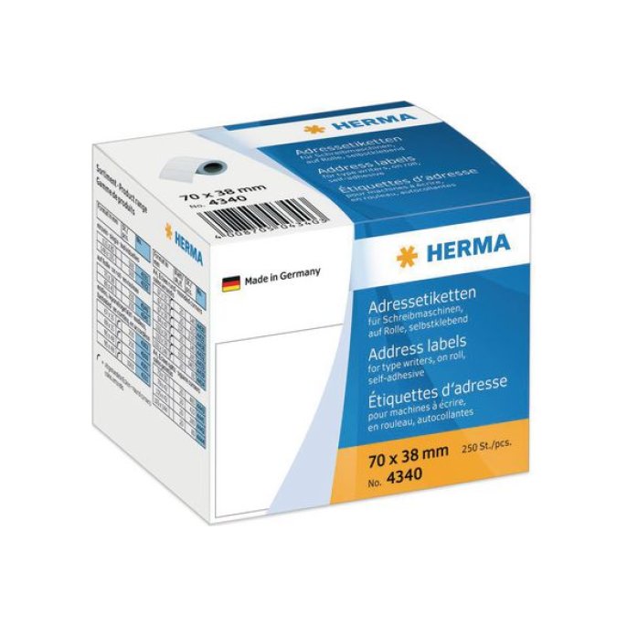 HERMA Etiket op rollen 70 x 38 mm wit (rol 250 stuks)