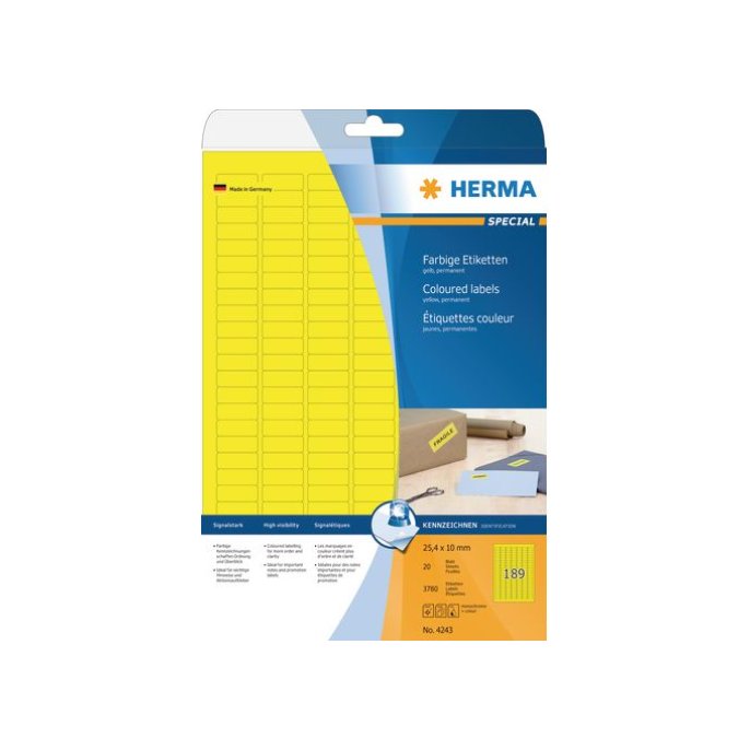 HERMA Etiketten 50 x 140 mm 3780 stuks geel (pak 3780 stuks)