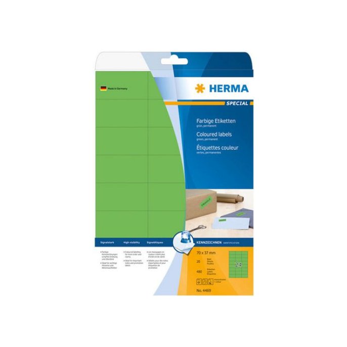 HERMA Etiketten 70 x 37 mm assorti (pak 480 stuks)