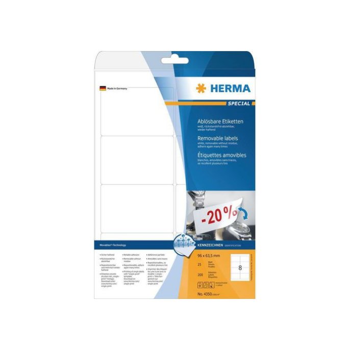 HERMA Etiketten 96 x 635 mm 200 stuks (pak 200 stuks)