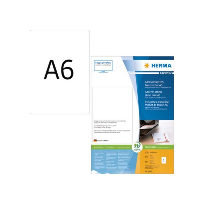 HERMA HERMA Premium - adresetiketten - 800 etiket(ten) - A6 (pak 800 stuks)