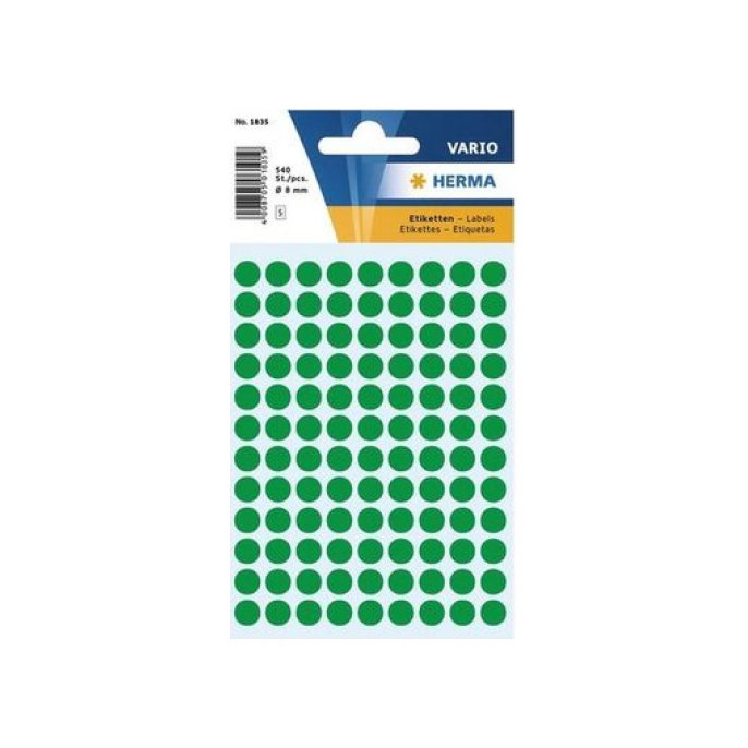 HERMA Markeer punten diameter 8 mm rond donkergroen (pak 540 stuks)