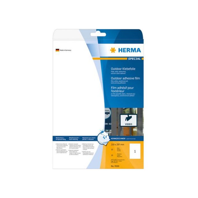 HERMA Outdoor folie-etiketten met rechte hoeken (pak 10 stuks)