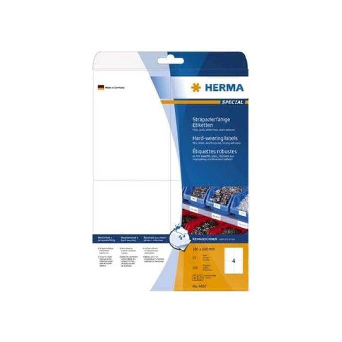 HERMA Weerbestendige folie etiketten 105x148 mm 4697 (pak 100 stuks)