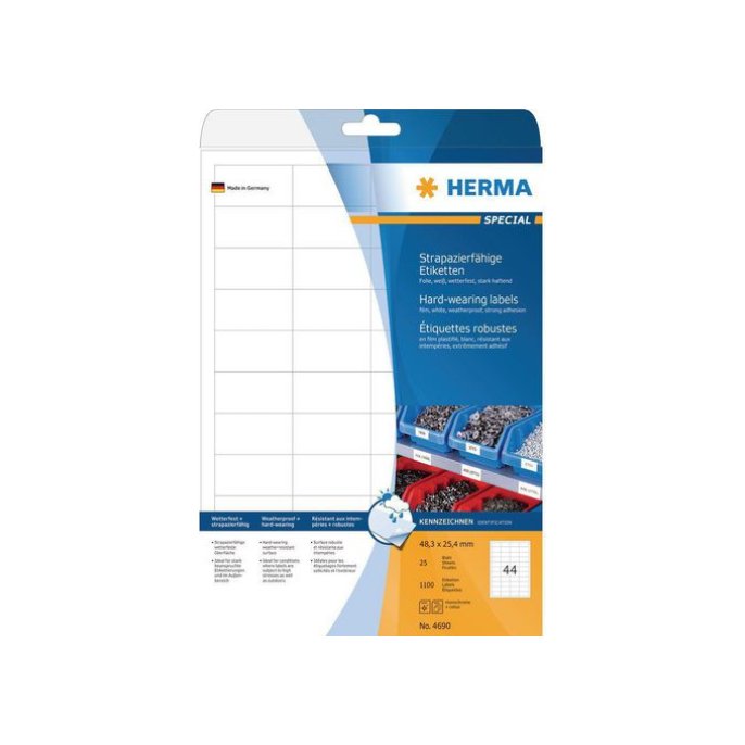 HERMA Weerbestendige folie etiketten 70x37 mm 4695 (pak 600 stuks)