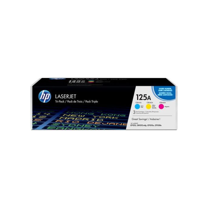 HP 125A / CF373AM Toner Tri-Pack Drie kleuren (pak 3 stuks)