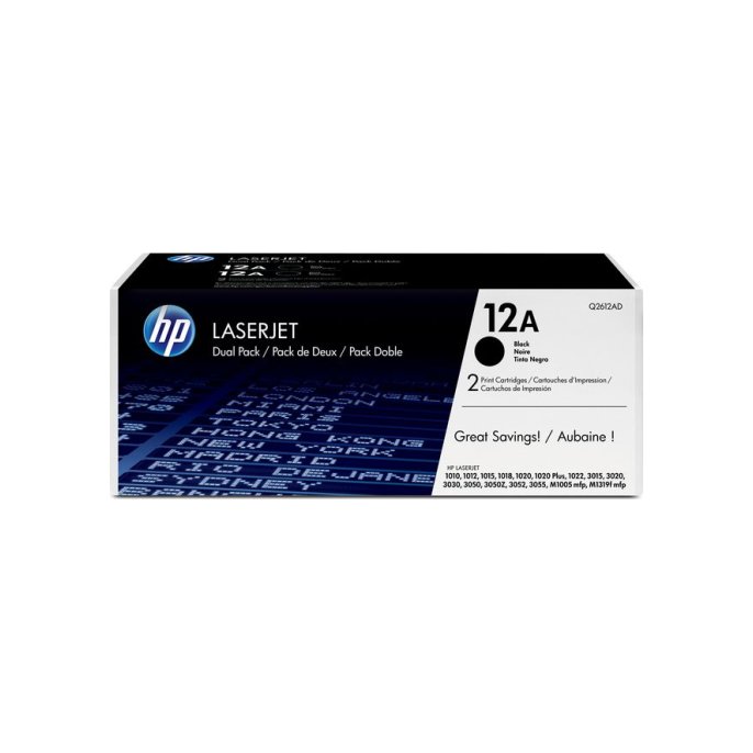 HP 12A Toner Q2612AD zwart (pak 2 stuks)