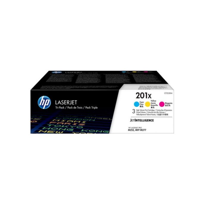 HP 201X CF253XM Toner Hoog Rendement Magenta Geel Cyaan (pak 3 stuks)