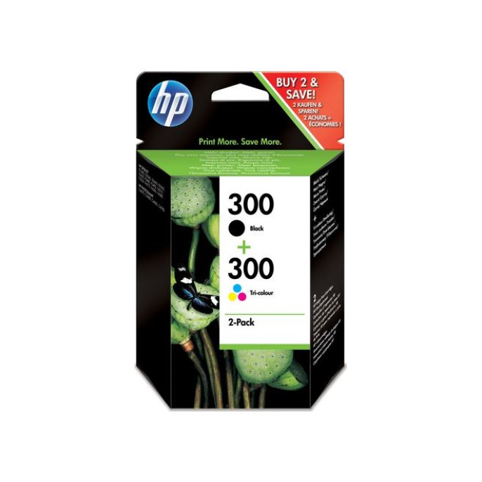 HP 300 Inktcartridge Multipack Zwart en kleur (pak 2 stuks)