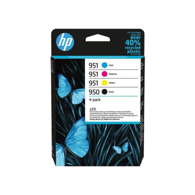 HP 950/951 (6ZC65AE) Zwart. Cyaan. Magenta. Geel (pak 4 stuks)