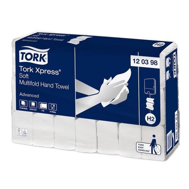 TORK 120398 Handdoek H2 Multifold 2-laags (21x180 vel)