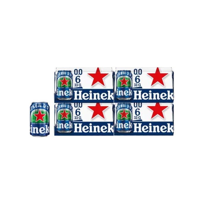 Heineken 0.0% Bier Blik 0.33 L (tray 24 blikken)