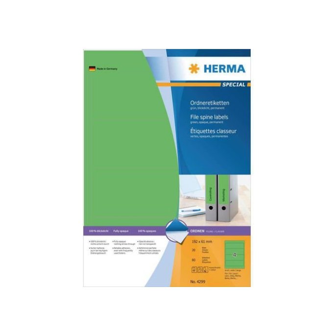 Herma Ordneretiketten 192x61 mm groen (pak 80 stuks)