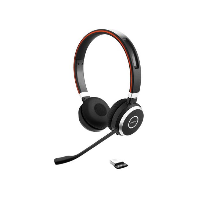 Jabra Evolve 65 UC On-Ear Stereo Headset Draadloos Bluetooth Zwart met Jabra LINK adapter