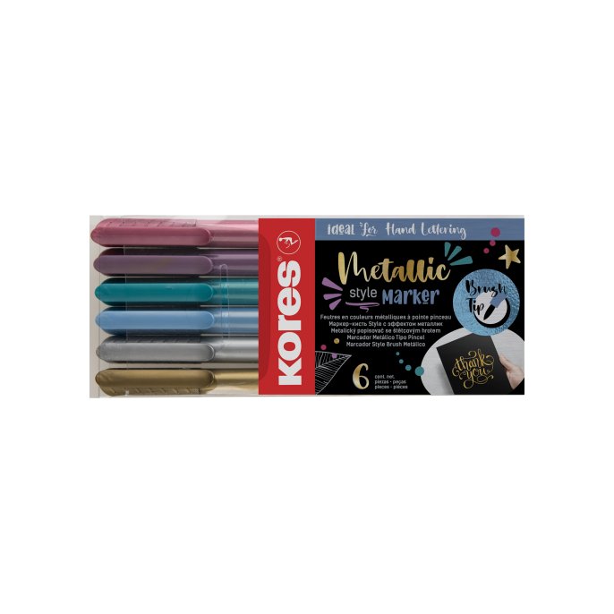 KORES Brushpen Tip Metallic (6 stuks)