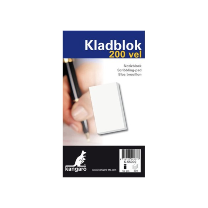 Kangaro Kladblok 198 x 115 mm Blanco (pak 10 stuks)